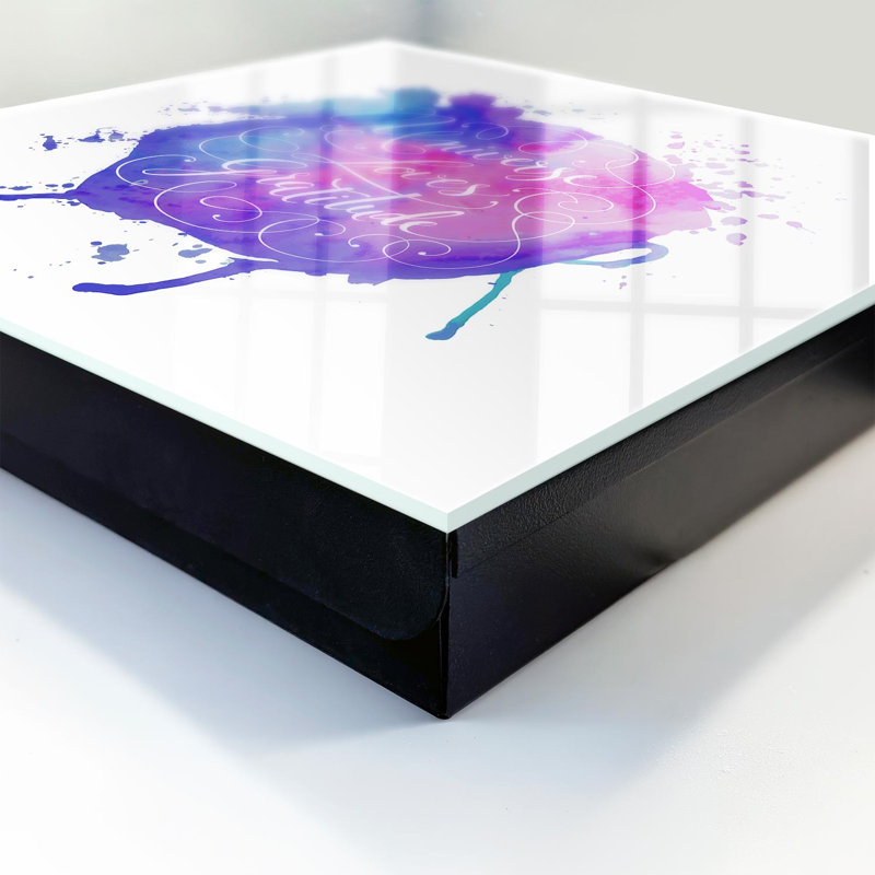 Key box, Opens to the right, 30x30x5, Black, Watercolor with inscription in purples and pinks, 