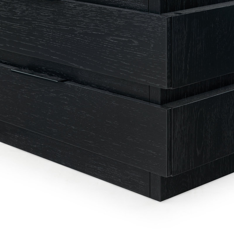 Titus 3 Drawer Stacked Chest, Black