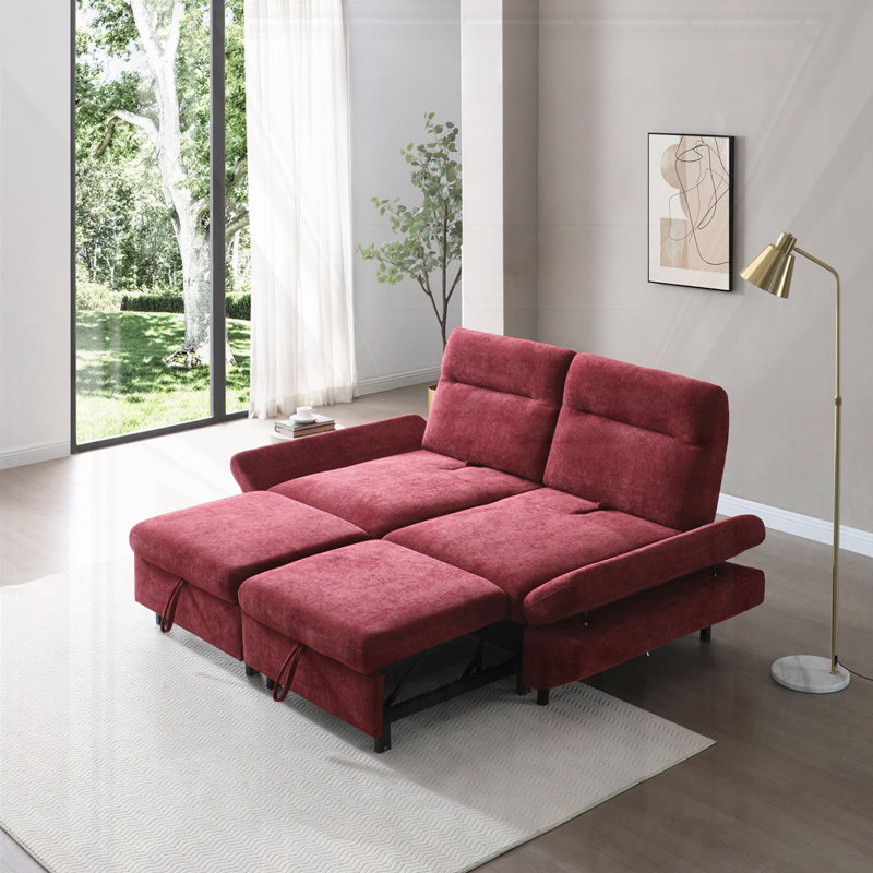 Canapé-lit, canapé-lit convertible coulissant 3 en 1, canapé futon doux avec dossier réglable, canapé en chenille pour le salon / bureau / appartement