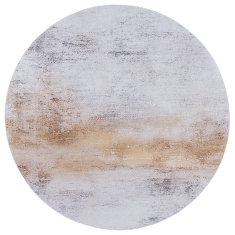 Tacoma Performance Machine Washable Abstract Rug, Round 6'
