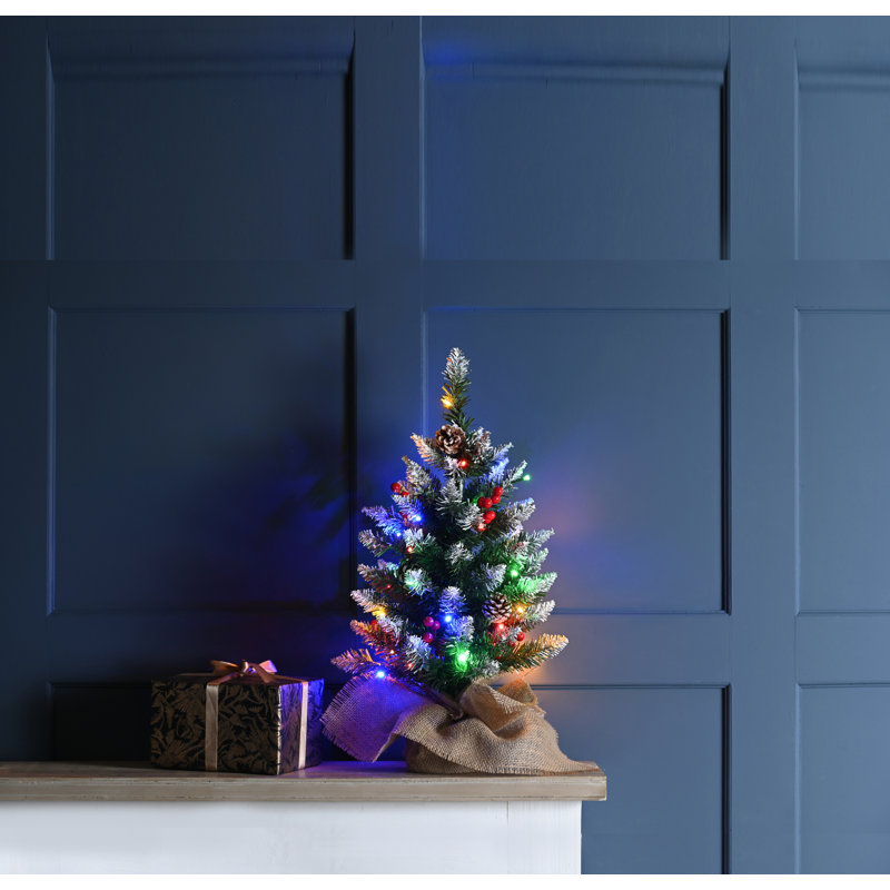 60cm prelit berry and cone table tree