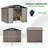 10 ft. W x 12 ft. D Outdoor Metal Tool Storage Shed with Led Light & Air Vents-121438527