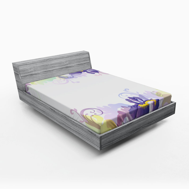 Microfiber Floral Fitted Sheet, Full Fitted Sheet