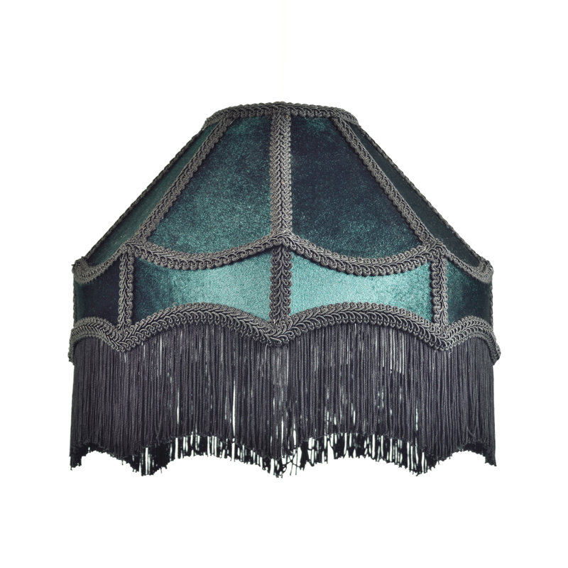 19 cm H Empire Velvet Lamp Shade ( No Direct Attachment Method ), Dark Emerald