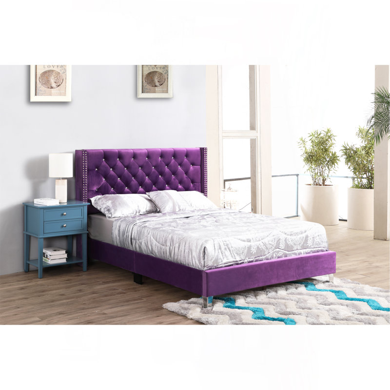 Tranquil Purple Queen Bed With Storage
