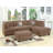 Living Room Sectional Waffle Suede Truffle Sectional Sofa W Pillows Couch Tufted Cushion Contemporary (No Ottoman)