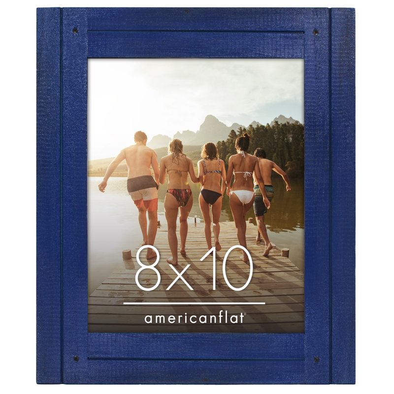 Cadre photo - Cadre photo rustique avec bois d'ingénierie texturé, verre incassable et fond de chevalet - Affichage horizontal et vertical