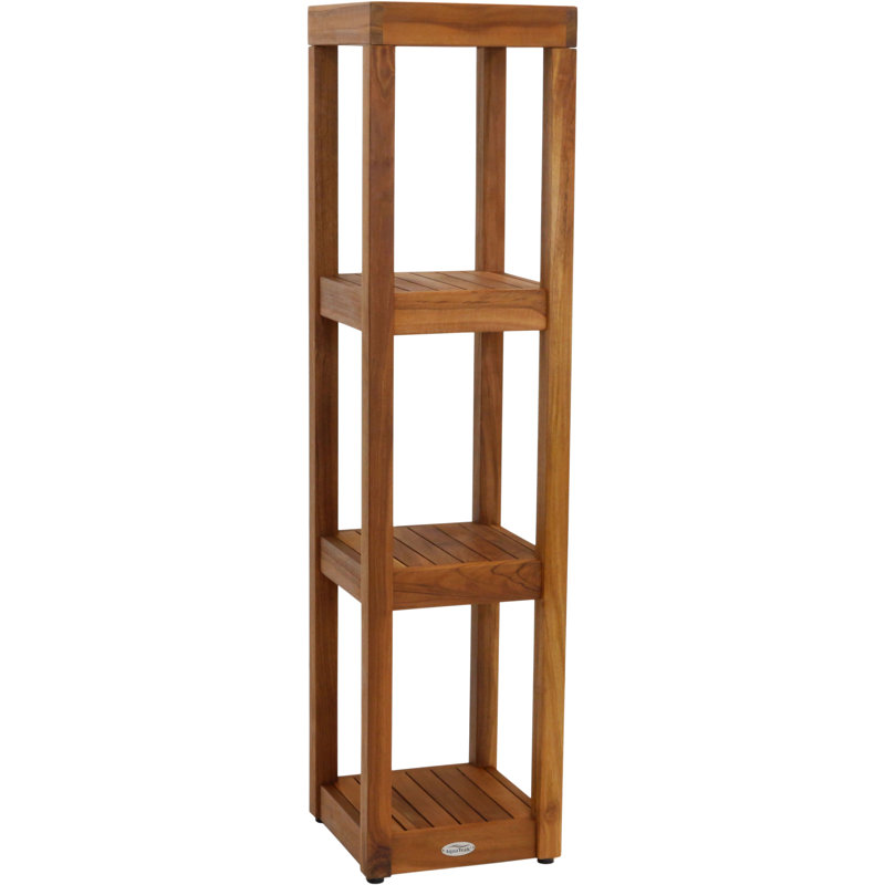 Sula Square Four-Tier Teak Bath Stand