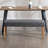 Pearisburg 45" Wood Bench Farmhouse Linen Upholstered Dining Bench Long Dining Room Bench-619901386