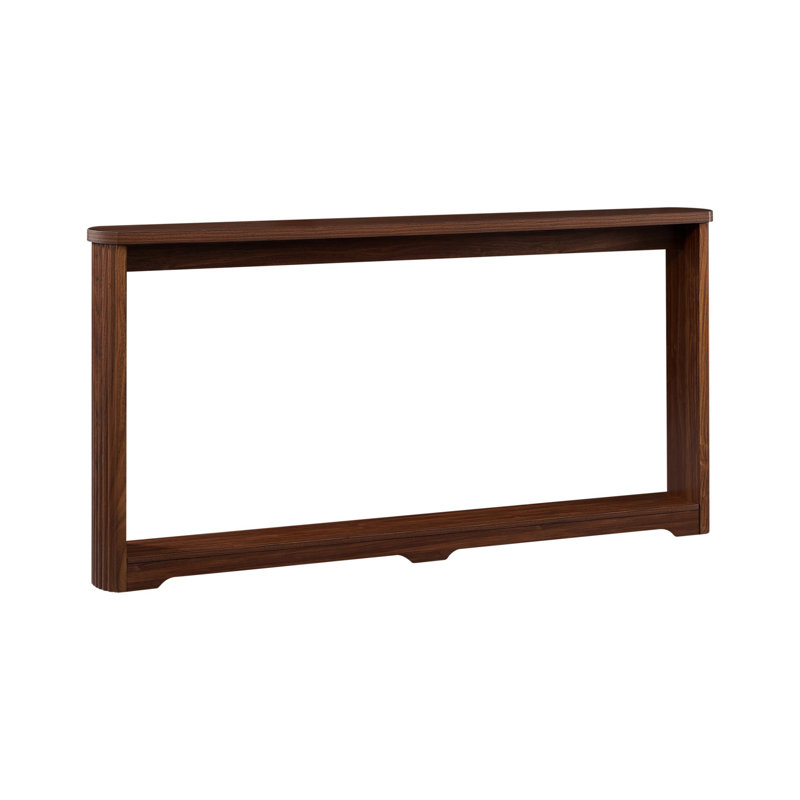  70.1 Inch Narrow Wave Curved Console Table, Wooden Storage Sofa Table with Thick Wear-Resistant Tabletop, Modern Retro Entryway Hallway Table for Living Room Office