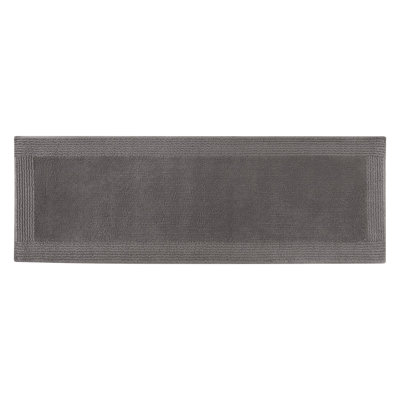 Tapis pour salle de bain luxueux en coton et gris anthracite
