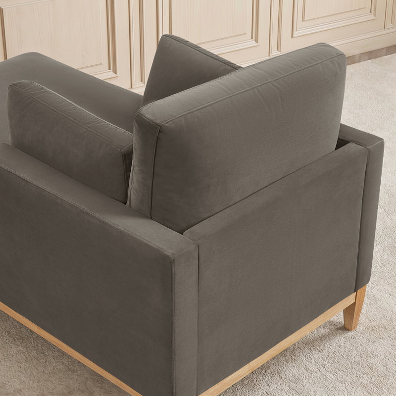Chaise longue en tissu velours Searle Pierre, Café