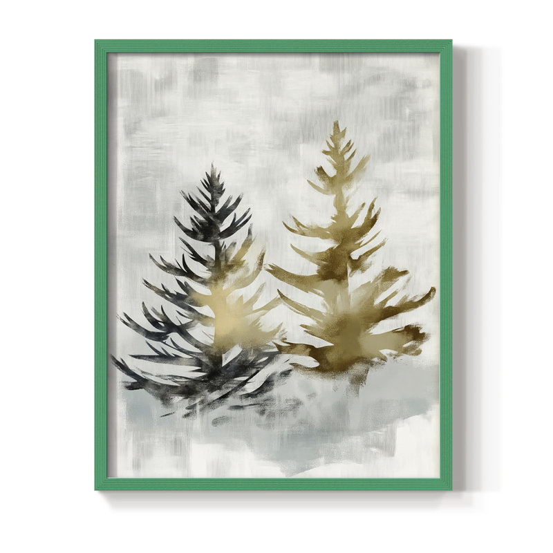 Reproduction encadrée - bois massif, H 21 po x l 17 po, Vert