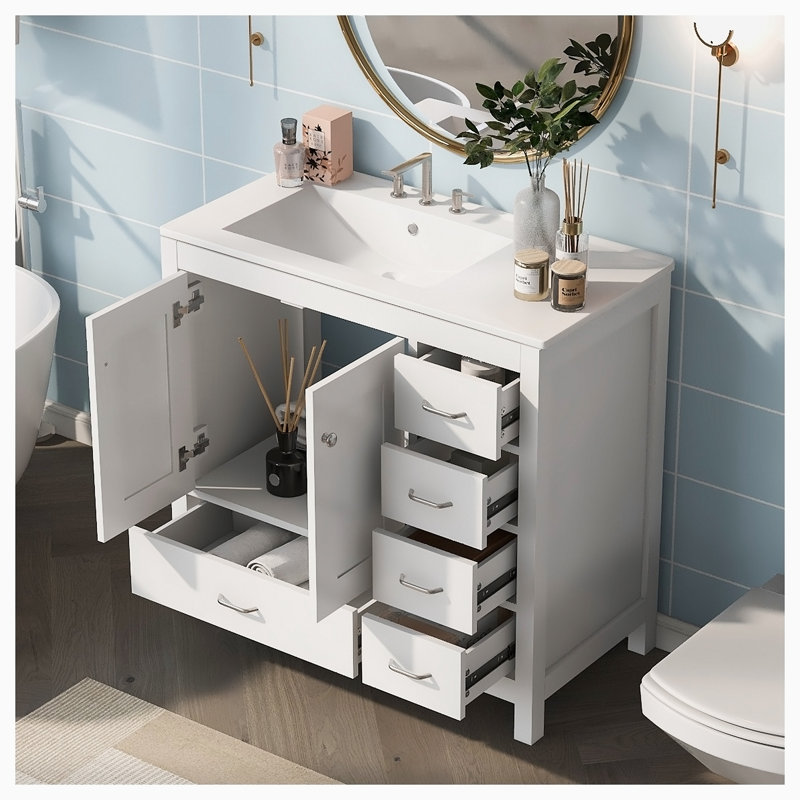 Ensemble de meuble-lavabo simple avec plateau Amoha 18,00