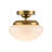 Semi Flush Mount with White Schoolhouse Glass
