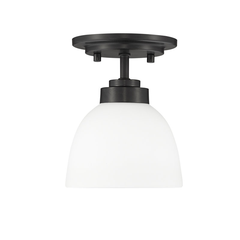 Plafonnier semi-encastré 1 lumière 6 po Cardiff, Noir mat