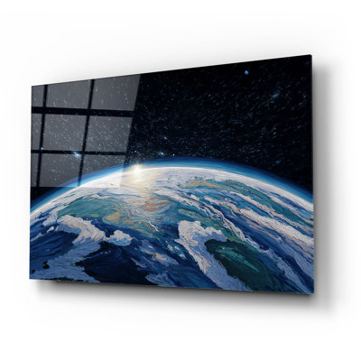  «Clay Earth 2» par Ann Klee, art mural en verre acrylique, 24 po x 16 po