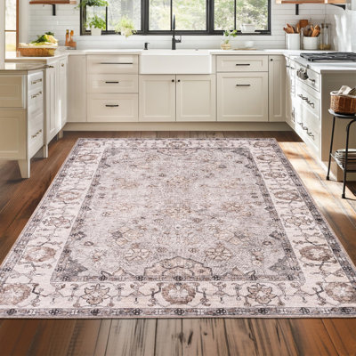 Emric Oriental Cotton Machine Printed Area Rug