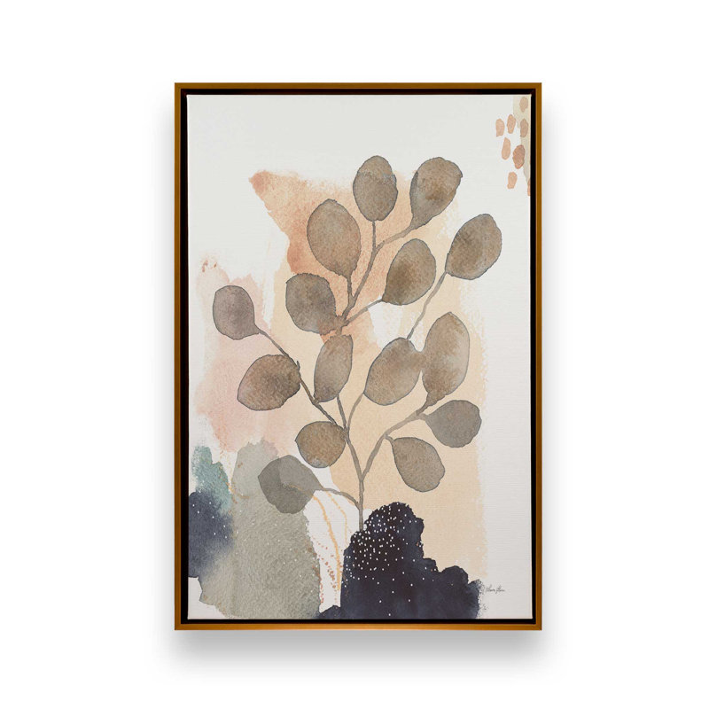 Harmonic Leaves IV Canvas Print in a Frame, 48.75" H x 32.75" W, Polished Gold