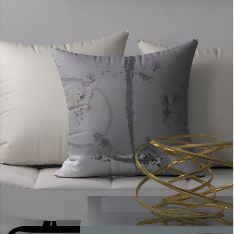 Coussin décoratif abstraite, H 24 po x l 24 po