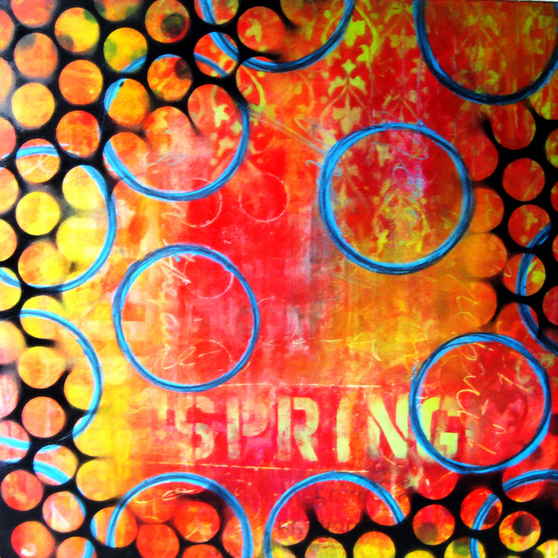 «Cumbria Sophia Buddenhagen Spring», reproduction sur toile tendue, H 12 po x l 12 po, Oui, Cadre simple noir
