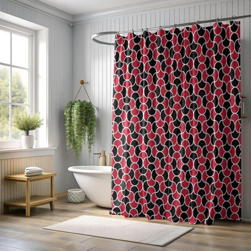 Rideau de douche Ruby Black - Premium, H 74 po x l 71 po