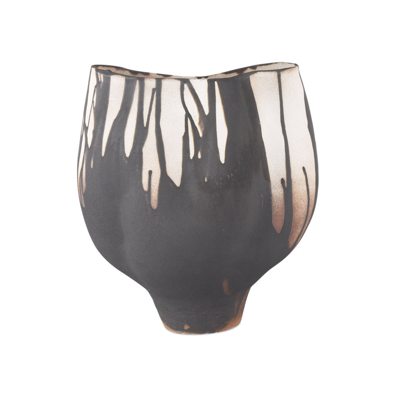 Grand vase Inoue, H 12 po x l 11 po x P 9,75 po