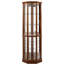 Vitrine 70 "H 70" avec dossier miroir en finition noyer