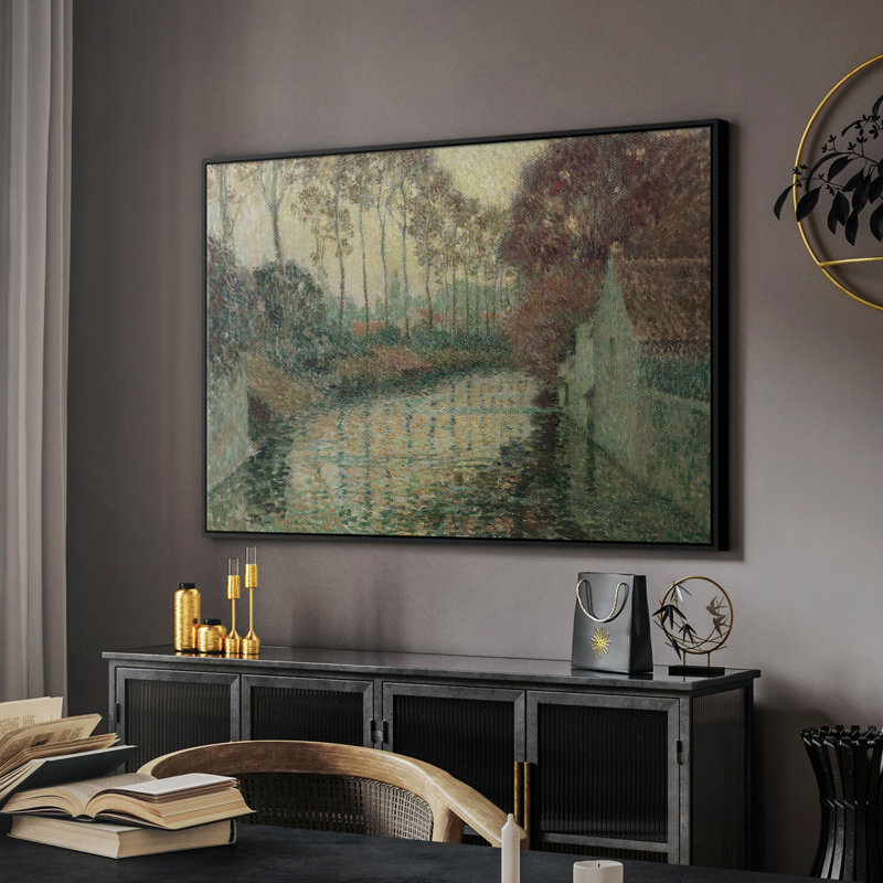 «Vintage Landscape» - CCSCV - Impression sur toile, cadre flottant, H 17 po x l 25 po, Noir
