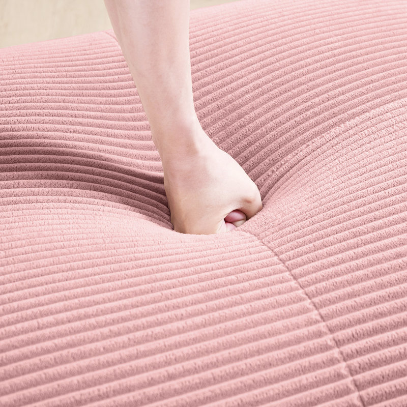 4 coussins en velours côtelé rose avec tissu, éponge haute densité 32D, pour une ambiance confortable dans la chambre.