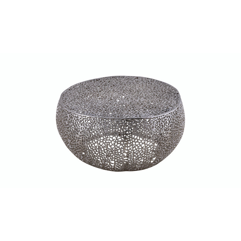 Kawanna Aluminum Drum Coffee Table, Silver