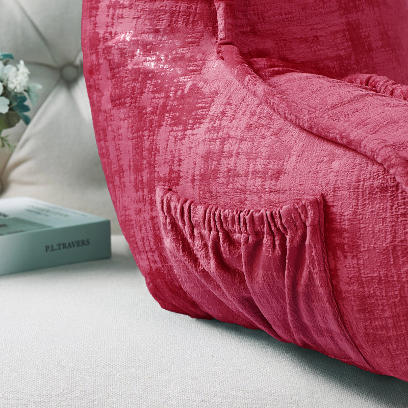 Textured Velvet Bedrest Pillow Cover & Insert, Tango Red