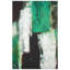 «Emerald Abstraction», art abstrait vert rendu sur toile chagrin argentée
