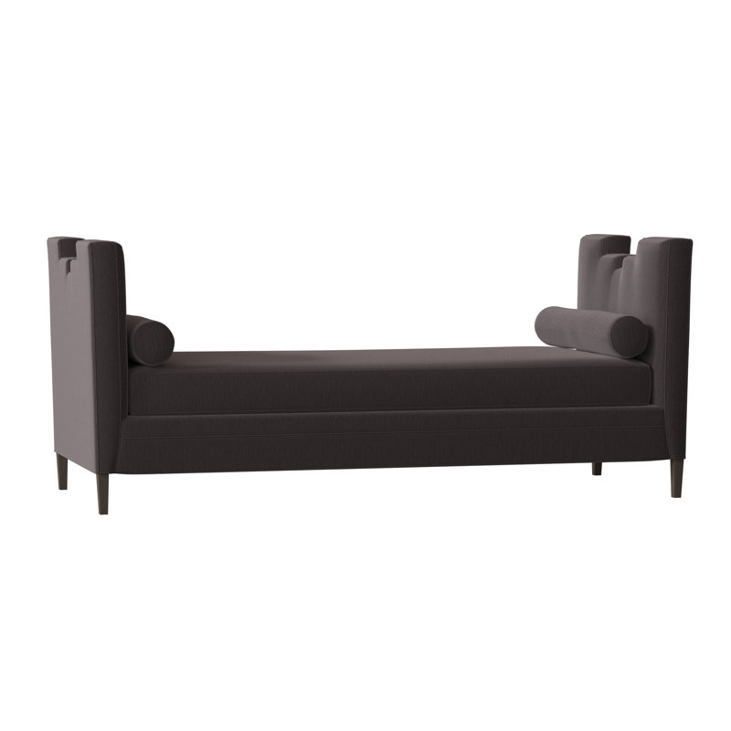 Ida Upholstered Bench, Encore Moon Dust, Brown Mahogany