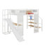 Lit mezzanine double en métal avec bureau, glissade et escalier-1457286224