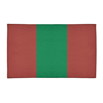 Tapis doré/vert rayé