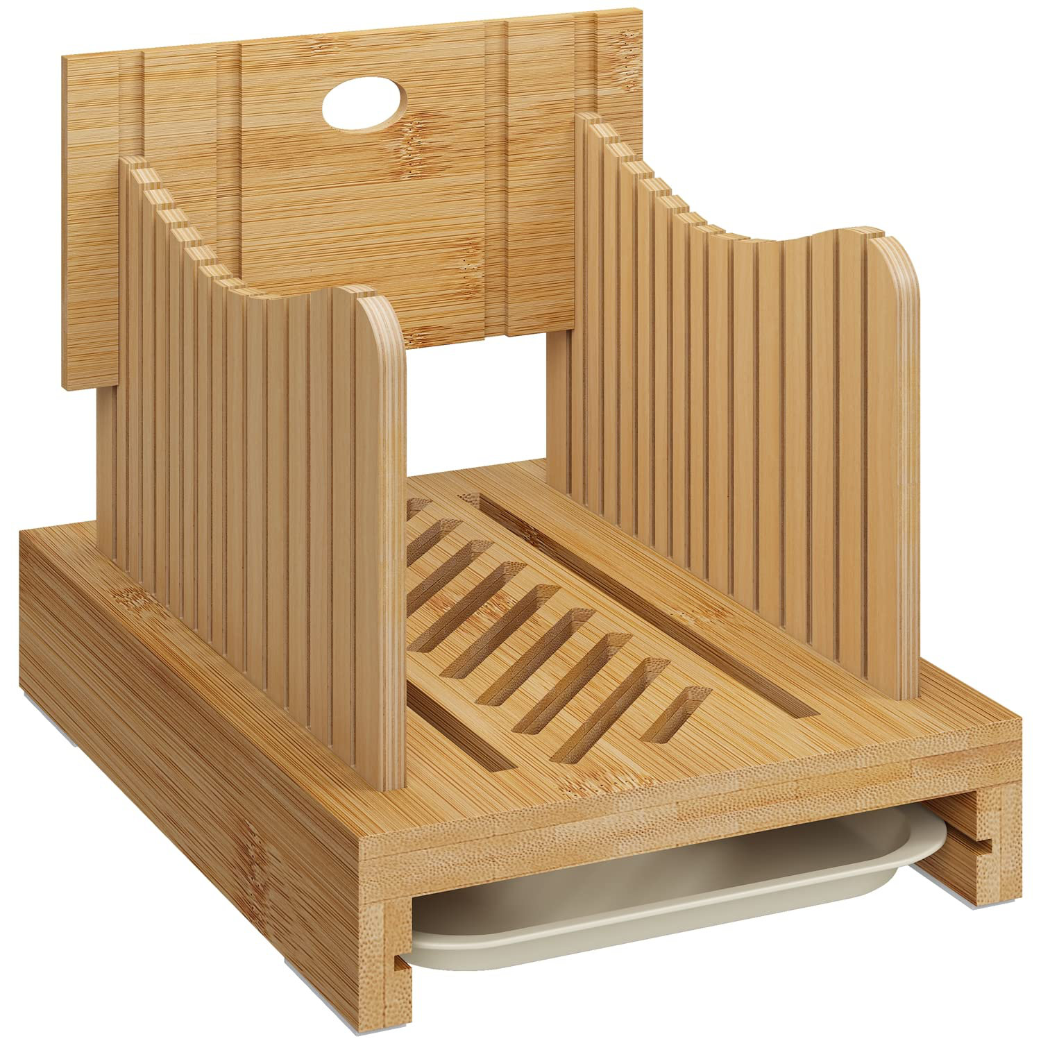 A Home Bamboo Bread Slicer For Homemade Bread,Adjustable Width