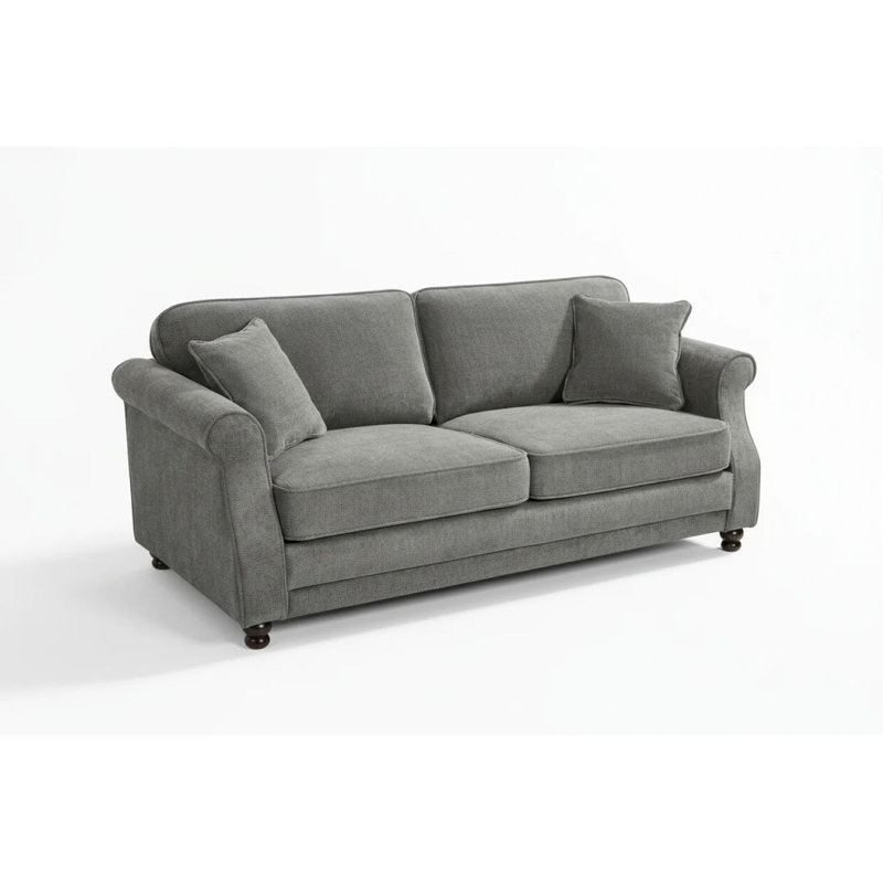 Baldemar 3 Seater Chenille Sofa, Dark Grey, 3