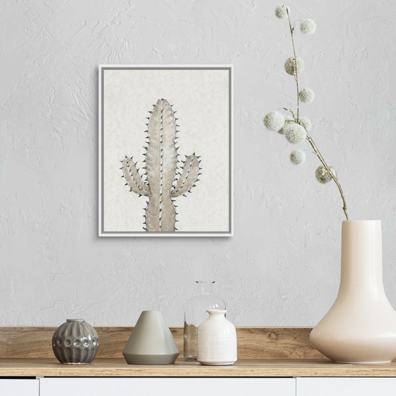 «Cactus Study I» par Timothy O 'Toole - reproduction d'art sur toile, H 15,7 po x l 12,7 po x P 1,75 po, Cadre flottant blanc