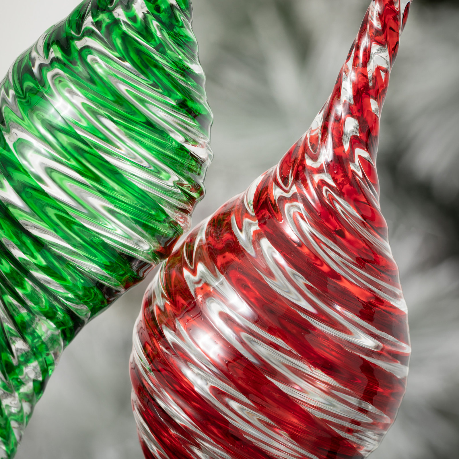 9'' Striped Glass Finial Ornament