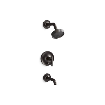Purist Rite-Temp Bath And Shower Trim Kit With Push-Button Diverter And Lever Handle, 2.5 Gpm