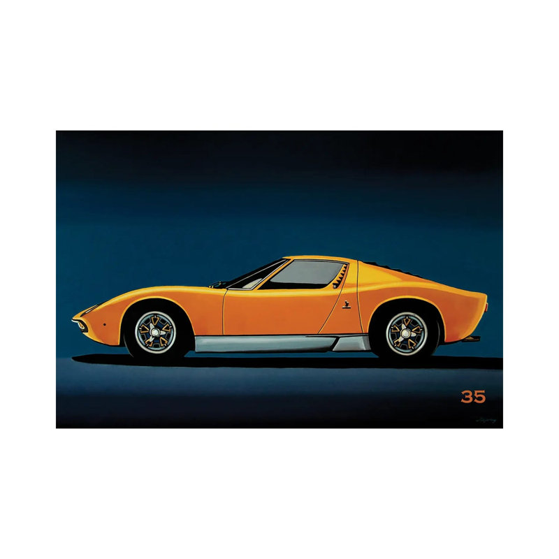 Lamborghini Miura 1966 1 Piece Wrapped Canvas Wall Art, 101.6 cm H x 66.04 cm W x 3.175 cm D