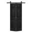 Porte de grange pliante à panneaux en panneau de fibres à densité moyenne avec ensemble de quincaillerie d'installation-87350894-89200915