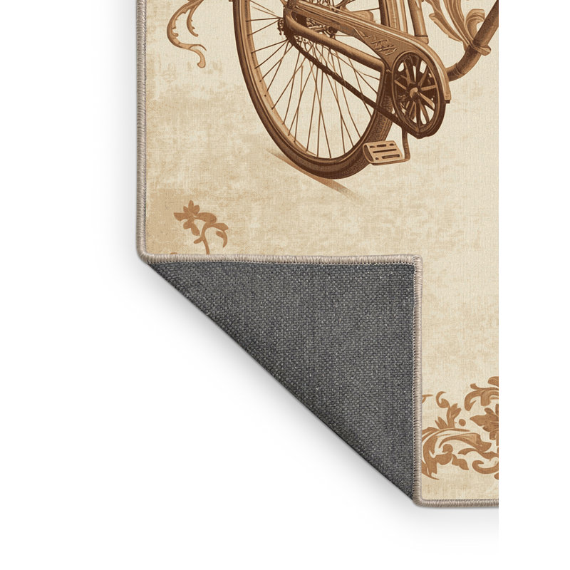 Tapis en peluche doux et moelleux en velours rétro de style rétro Efimov - beige, 5 x 7