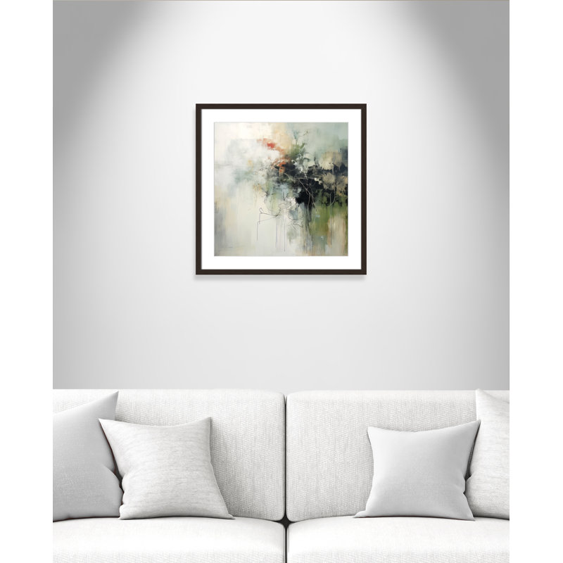 «Green Abstraction I Print» par Irena Orlov, Noyer à grain ouvert, Imprimé mat, L 23,5 po x H 23,5 po