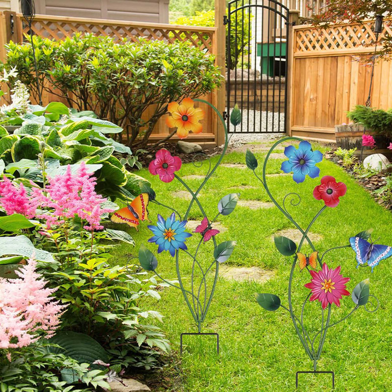 Ensemble de 2 piquets de jardin Butterfly