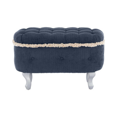 Fabric Upholstered Storage Ottoman Bench