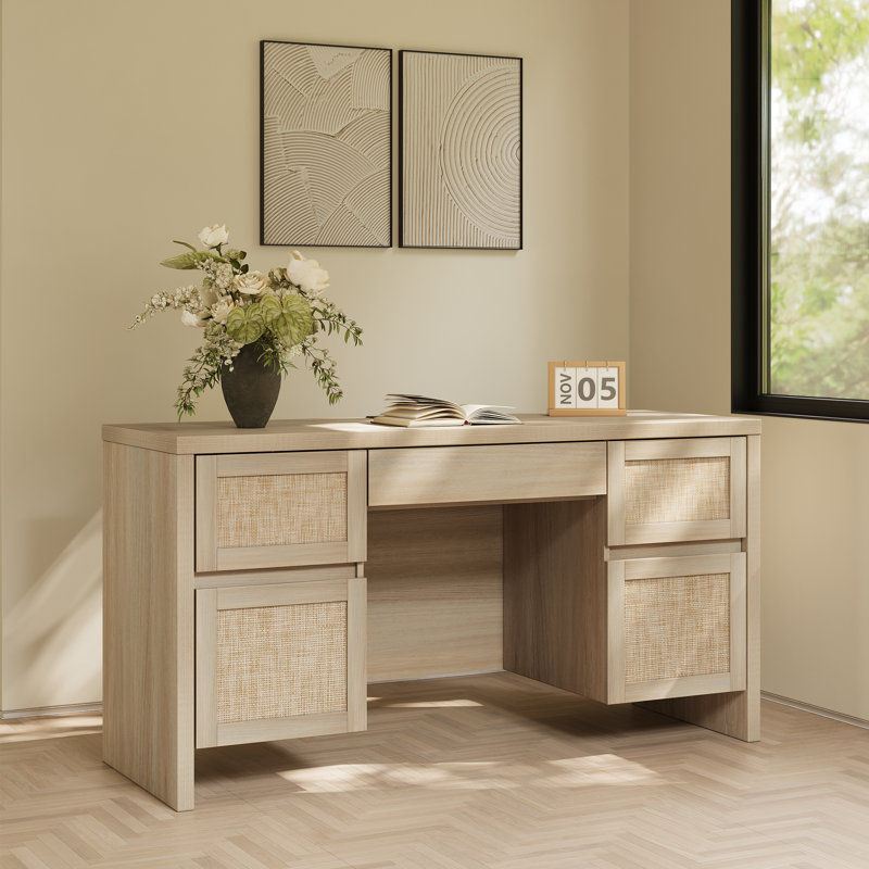 Designer Modern Minimalist Style 57'' Desk, Beige