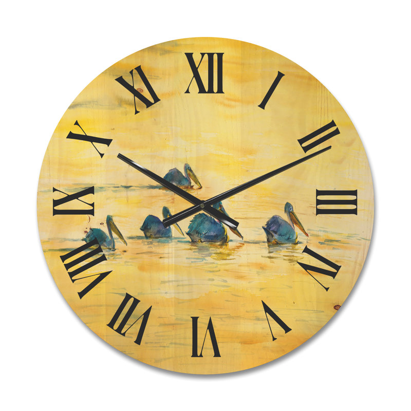 Horloge murale Pelicans on the River, Moyen
