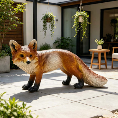 Lifelike Red Fox Figurine, 19.69\